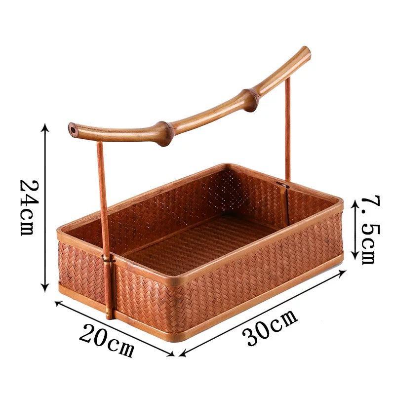 Handcrafted Bamboo Basket – Vintage Organizer