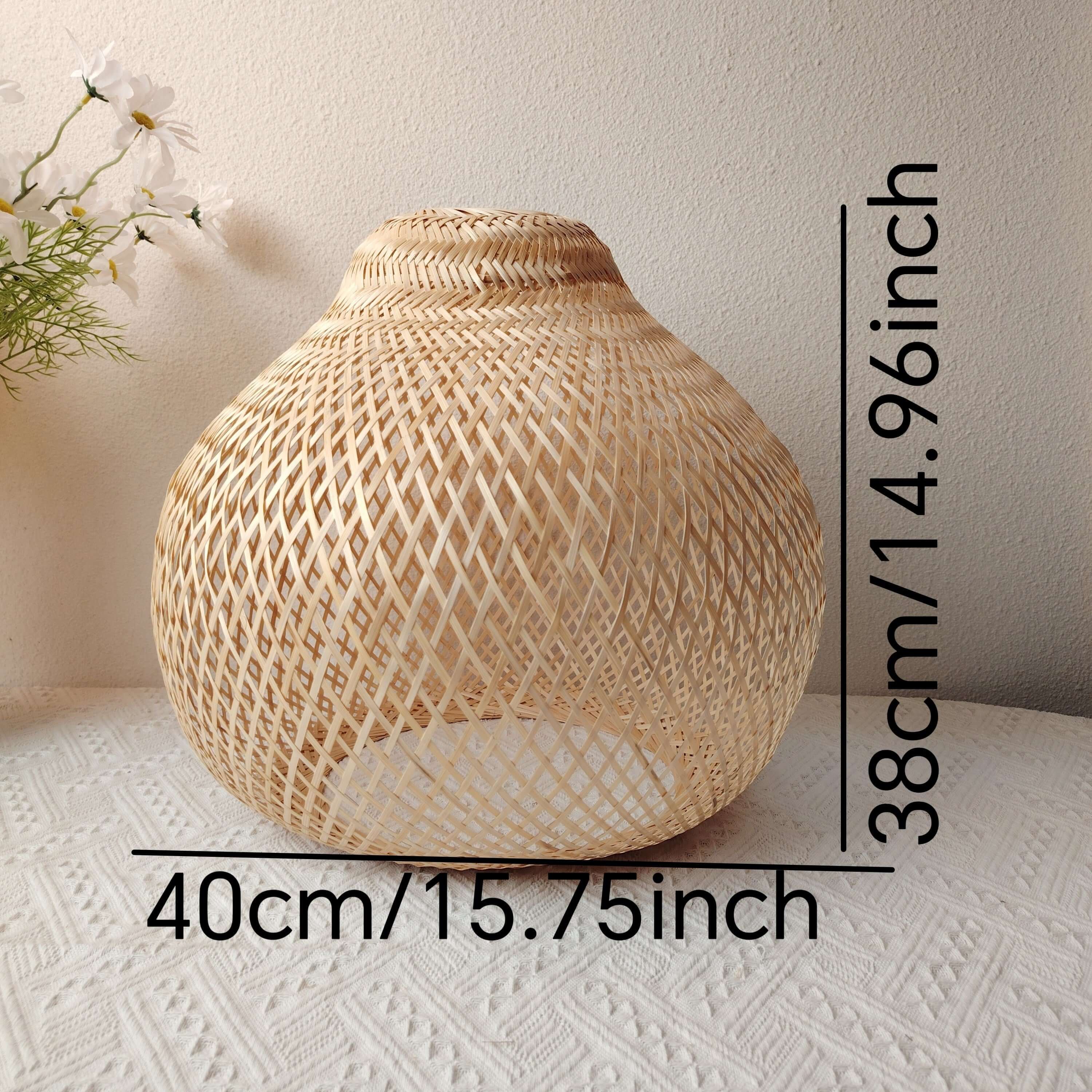 Zen Chic Bamboo Handcrafted Lampshade - Art Deco Elegance for Home Decor
