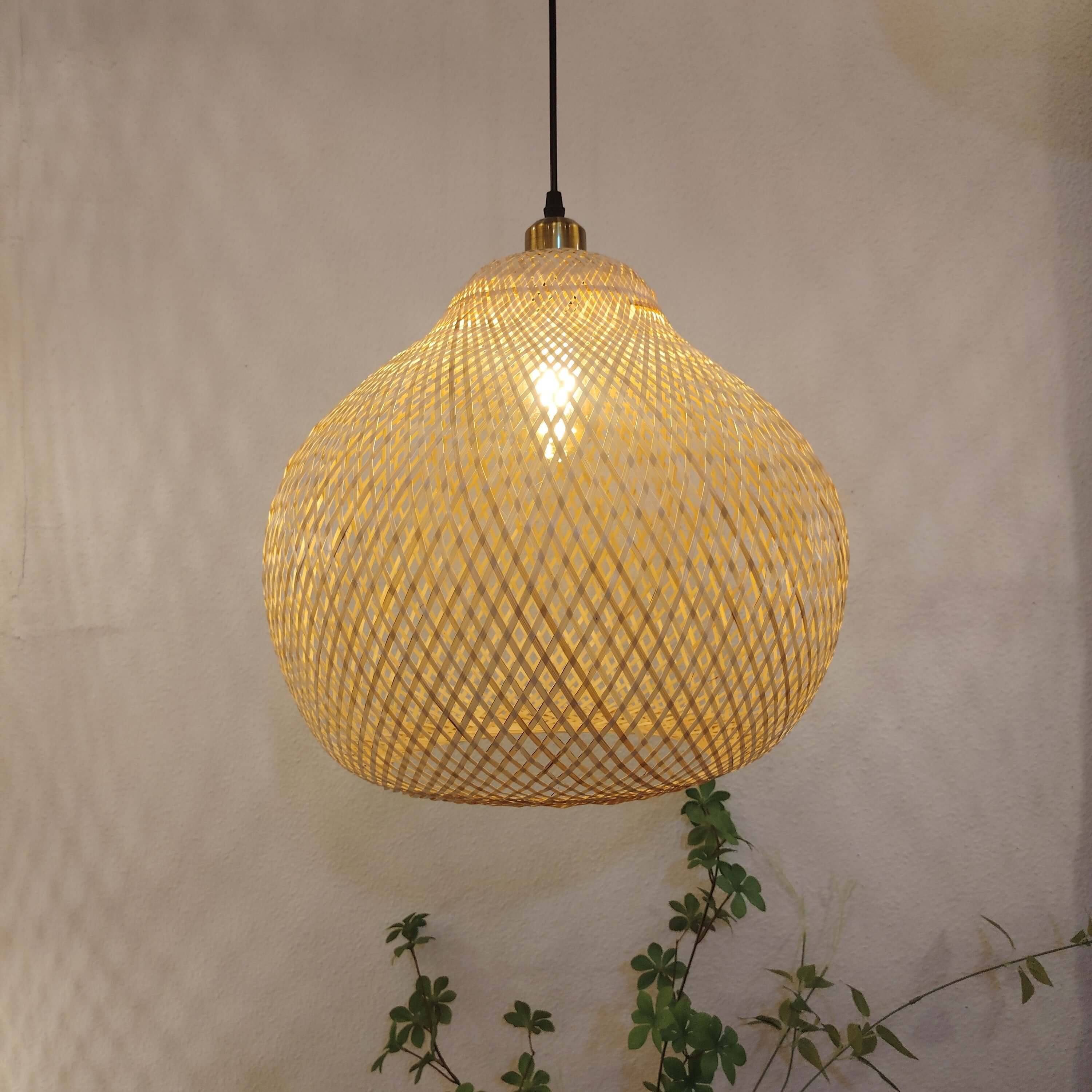 Zen Chic Bamboo Handcrafted Lampshade - Art Deco Elegance for Home Decor