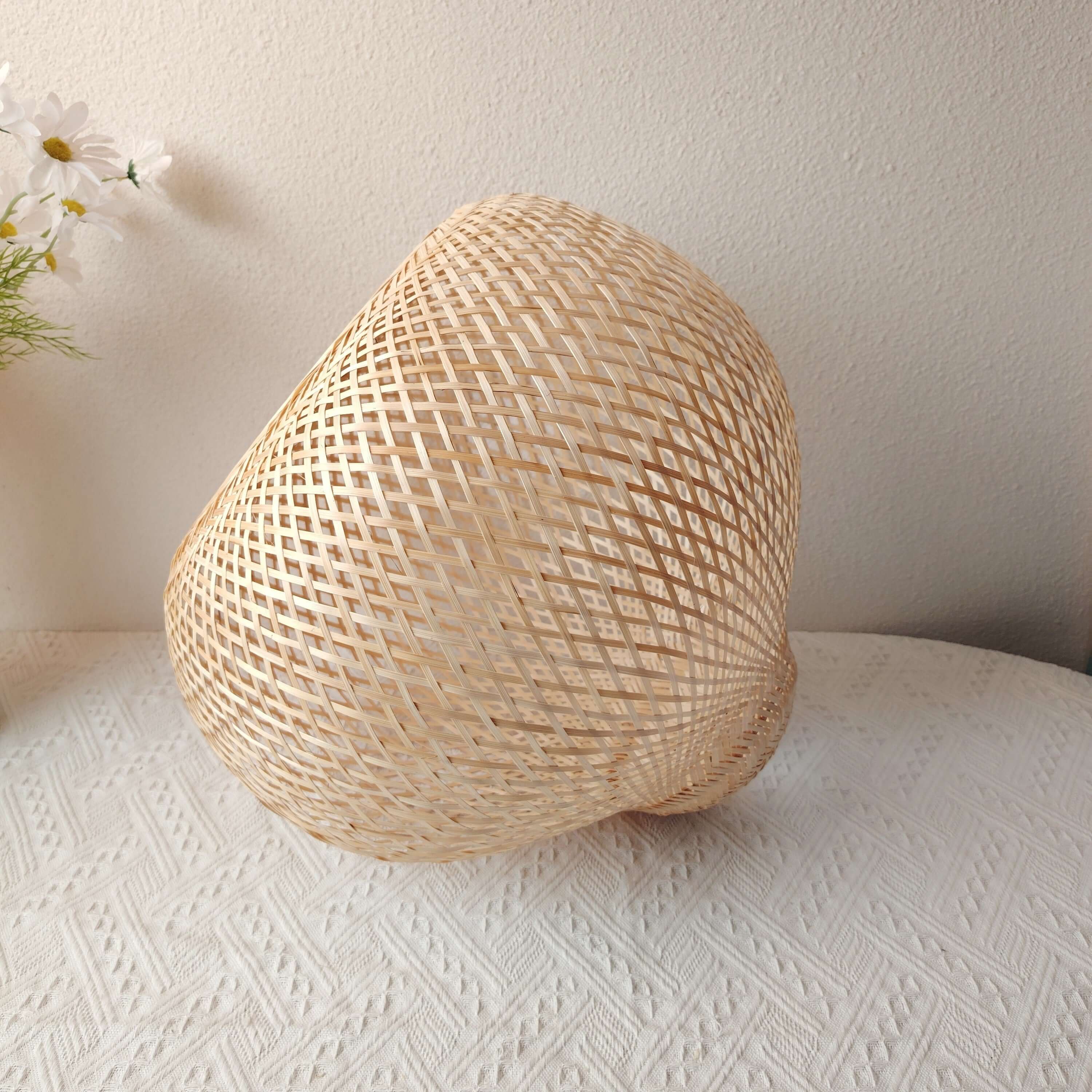 Zen Chic Bamboo Handcrafted Lampshade - Art Deco Elegance for Home Decor