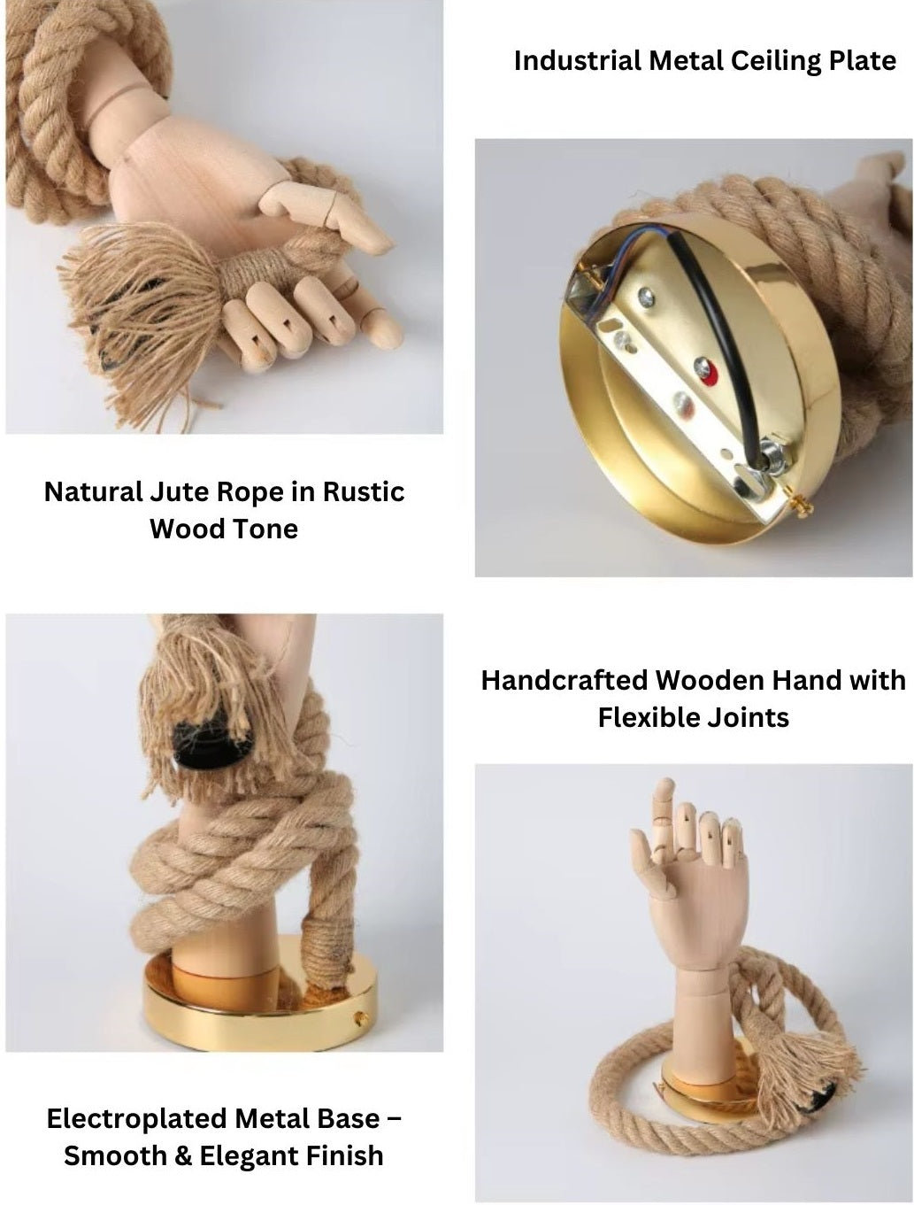 Handcrafted Wooden Hand Wall Lamp - Adjustable Artistic Lighting