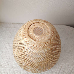 Handwoven Bamboo Pendant Light - Modern Art Deco Style