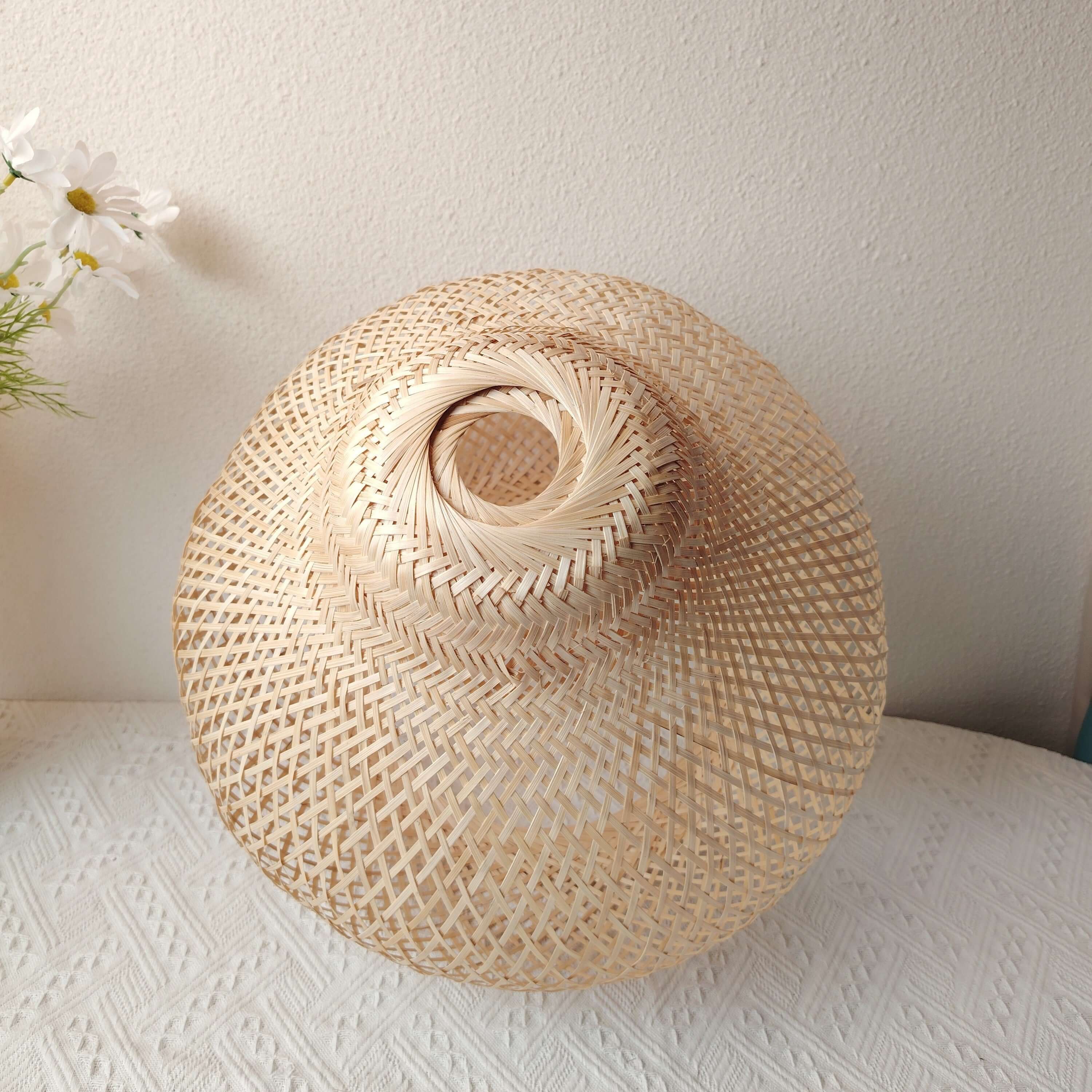 Zen Chic Bamboo Handcrafted Lampshade - Art Deco Elegance for Home Decor