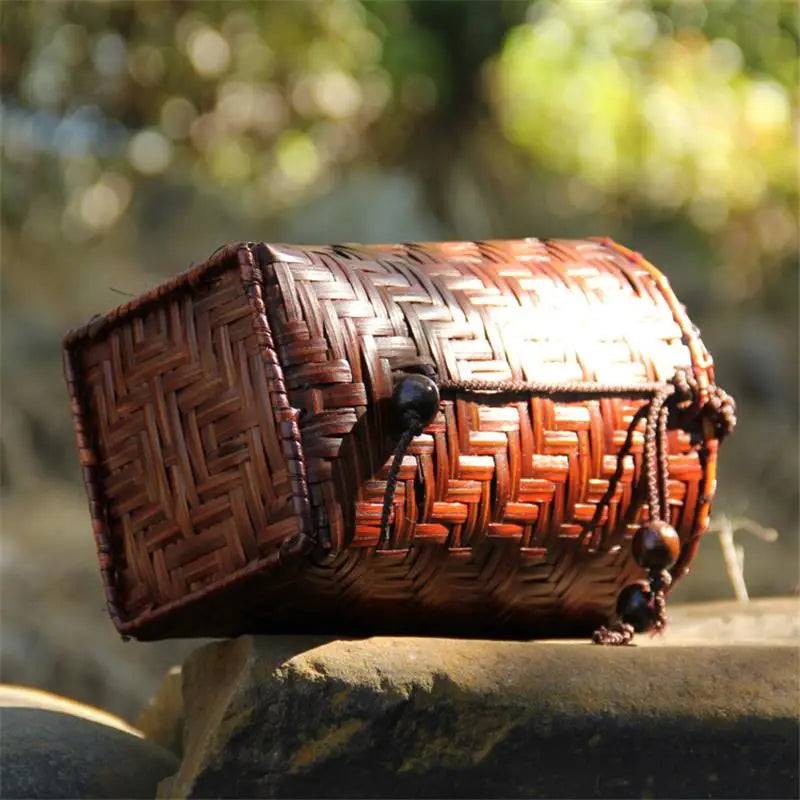 Retro Handmade Mini Natural Bamboo Woven Bag