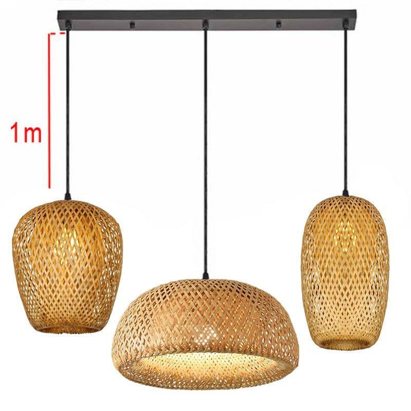 Chic Bamboo Zen Pendant Light - Handwoven Natural Hanging Lamp
