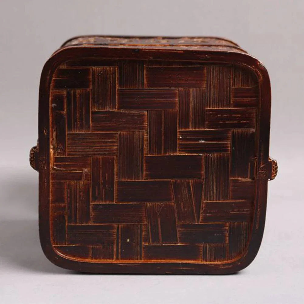 Handmade Bamboo Tea Set Storage Box - Eco-Friendly Chinese Basket