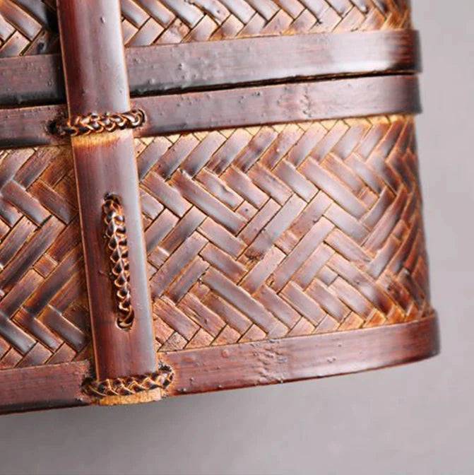 Handmade Bamboo Tea Set Storage Box - Eco-Friendly Chinese Basket