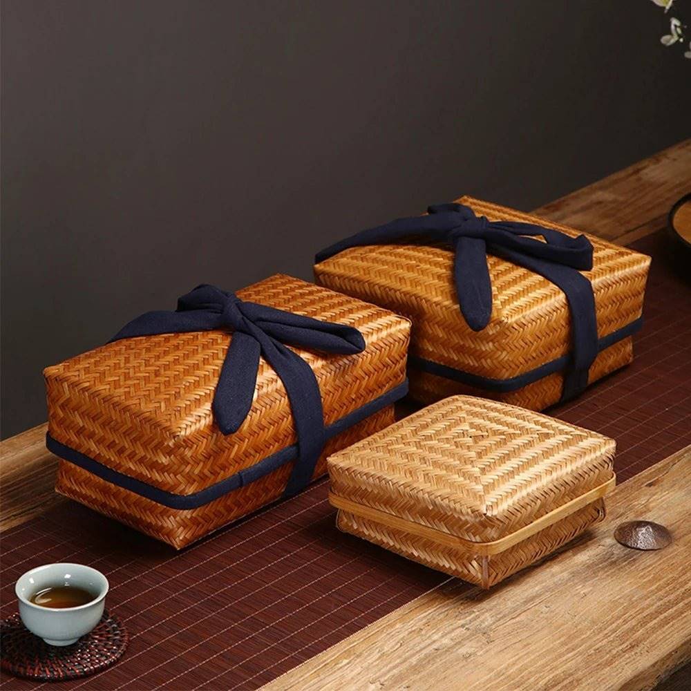 Retro Storage Box - Handcrafted Bamboo Collection Case