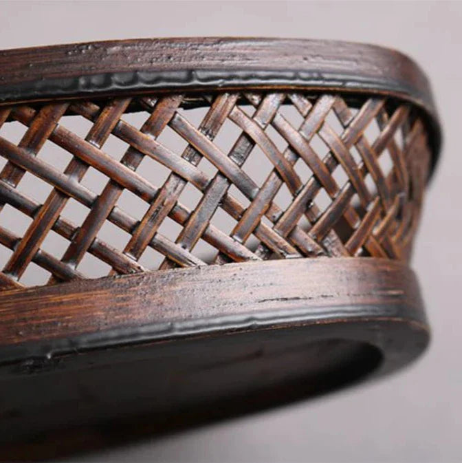 Handmade Bamboo Tea Set Storage Box - Eco-Friendly Chinese Basket