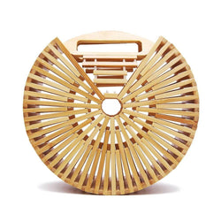 Chic Bamboo Summer Beach Bag - Handcrafted Circular Designer Tote