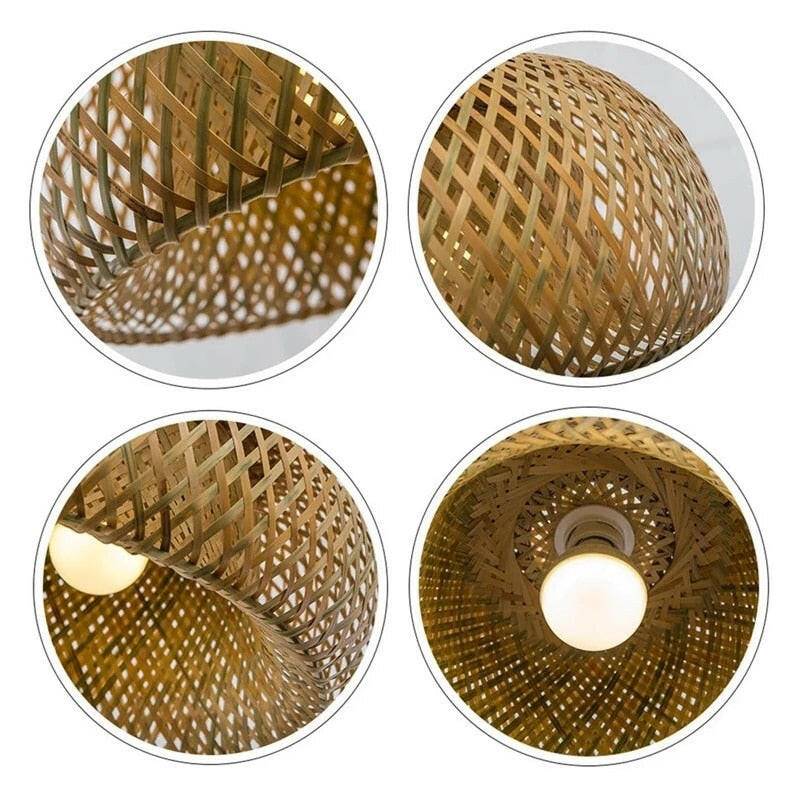 Chic Bamboo Zen Pendant Light - Handwoven Natural Hanging Lamp