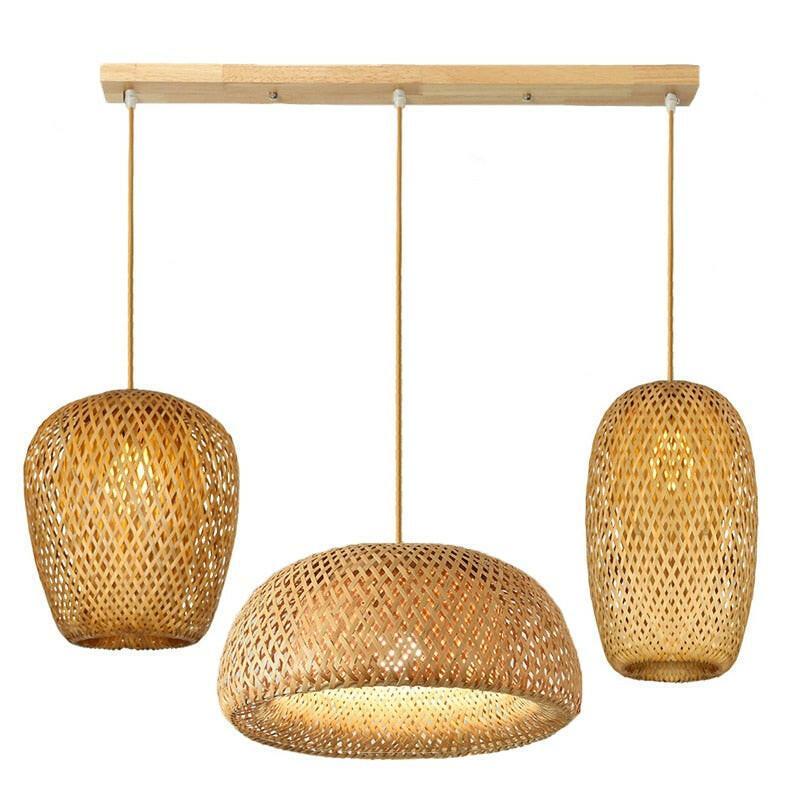Chic Bamboo Zen Pendant Light - Handwoven Natural Hanging Lamp