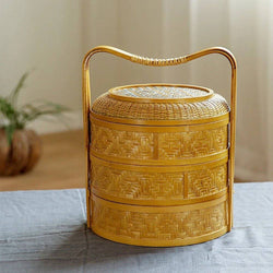 3-Tier Handwoven Bamboo Basket - Versatile Organizer