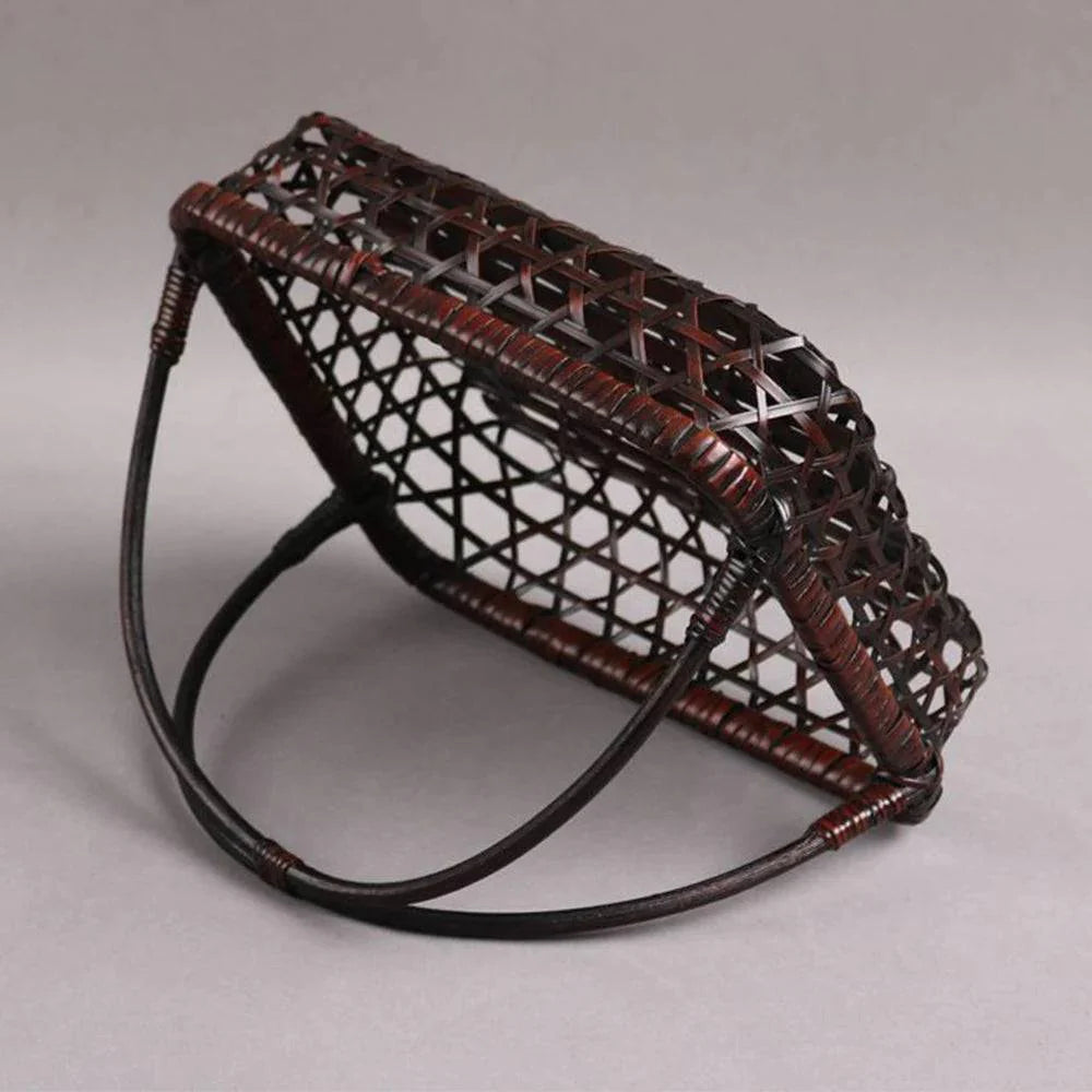 Handmade Bamboo Tea Set Storage Box - Eco-Friendly Chinese Basket