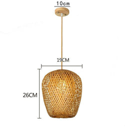 Chic Bamboo Zen Pendant Light - Handwoven Natural Hanging Lamp