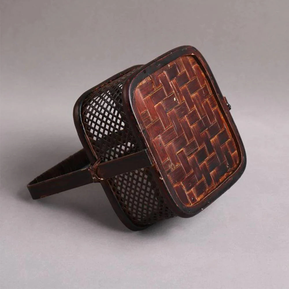 Handmade Bamboo Tea Set Storage Box - Eco-Friendly Chinese Basket