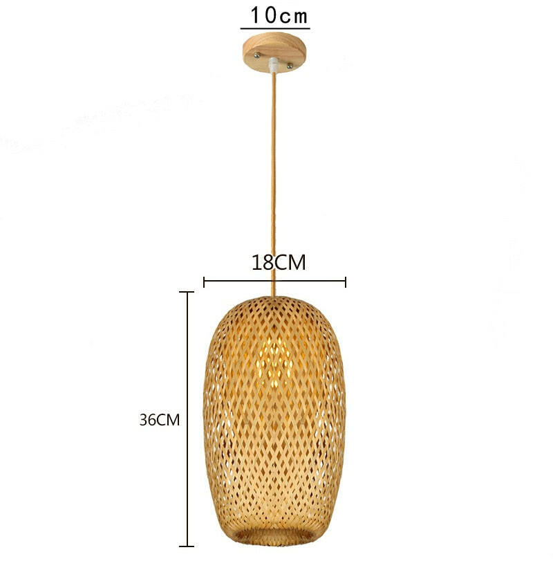 Chic Bamboo Zen Pendant Light - Handwoven Natural Hanging Lamp