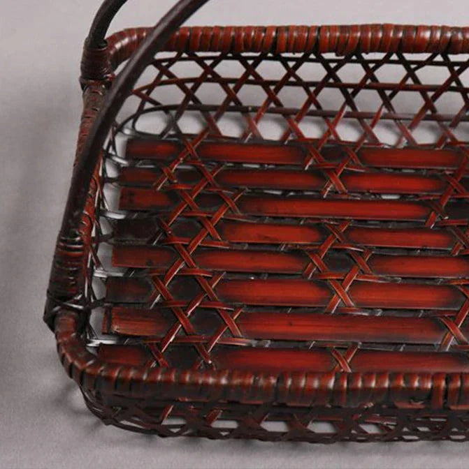 Handmade Bamboo Tea Set Storage Box - Eco-Friendly Chinese Basket