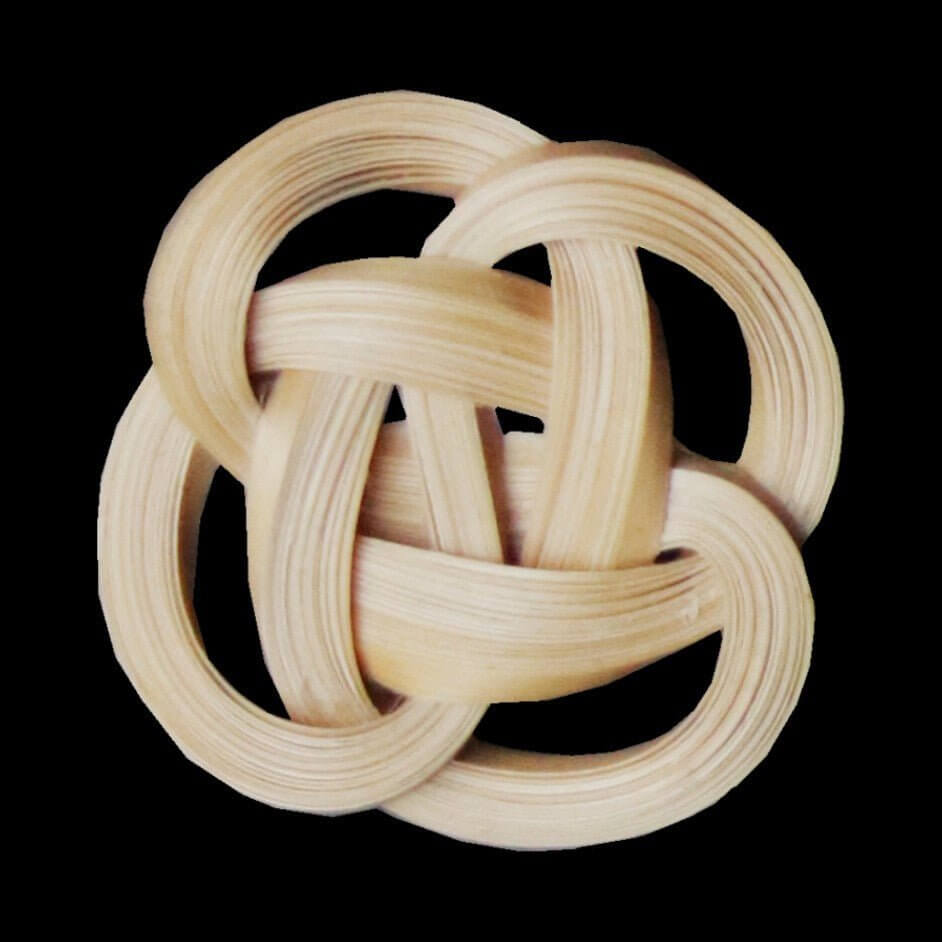 Handcrafted Bamboo Brooch -Chinese Knot Design
