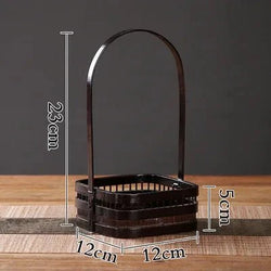 Bamboo Lacquerware Hamper - Japanese Storage Box for Cookies & Sushi