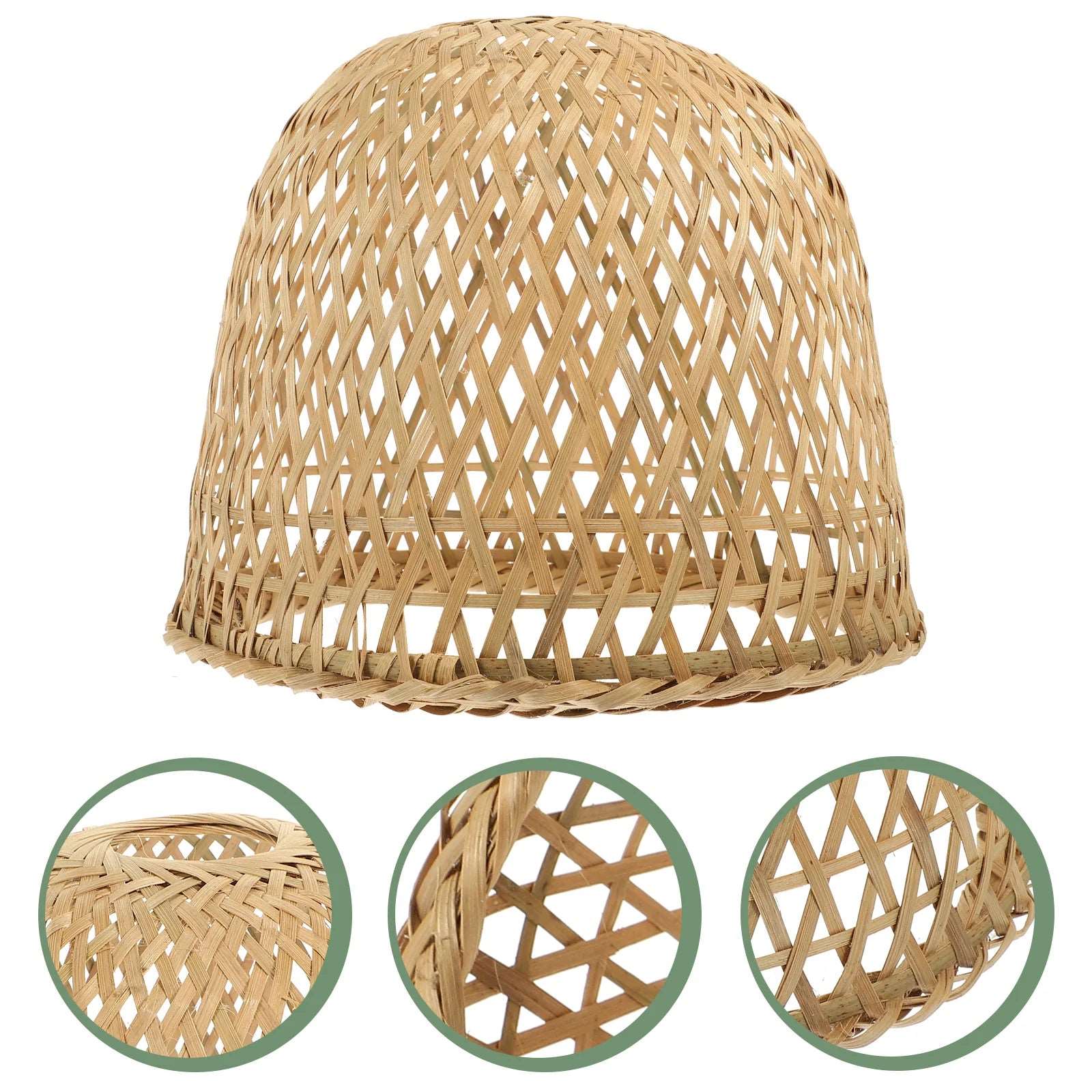 Handcrafted Zen Bamboo Woven Lamp Shade - Vintage Boho Lighting