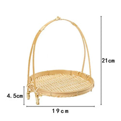 Bamboo Weaving Food Basket Rack - Chic Bamboo Food Storage and Kitchen Decor Tray