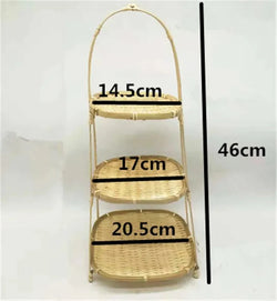 Bamboo Weaving Food Basket Rack - Chic Bamboo Food Storage and Kitchen Decor Tray