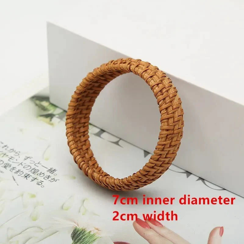Handmade Bamboo and Rattan Weave Bangles Bracelet