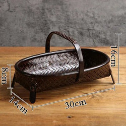 Bamboo Lacquerware Hamper - Japanese Storage Box for Cookies & Sushi