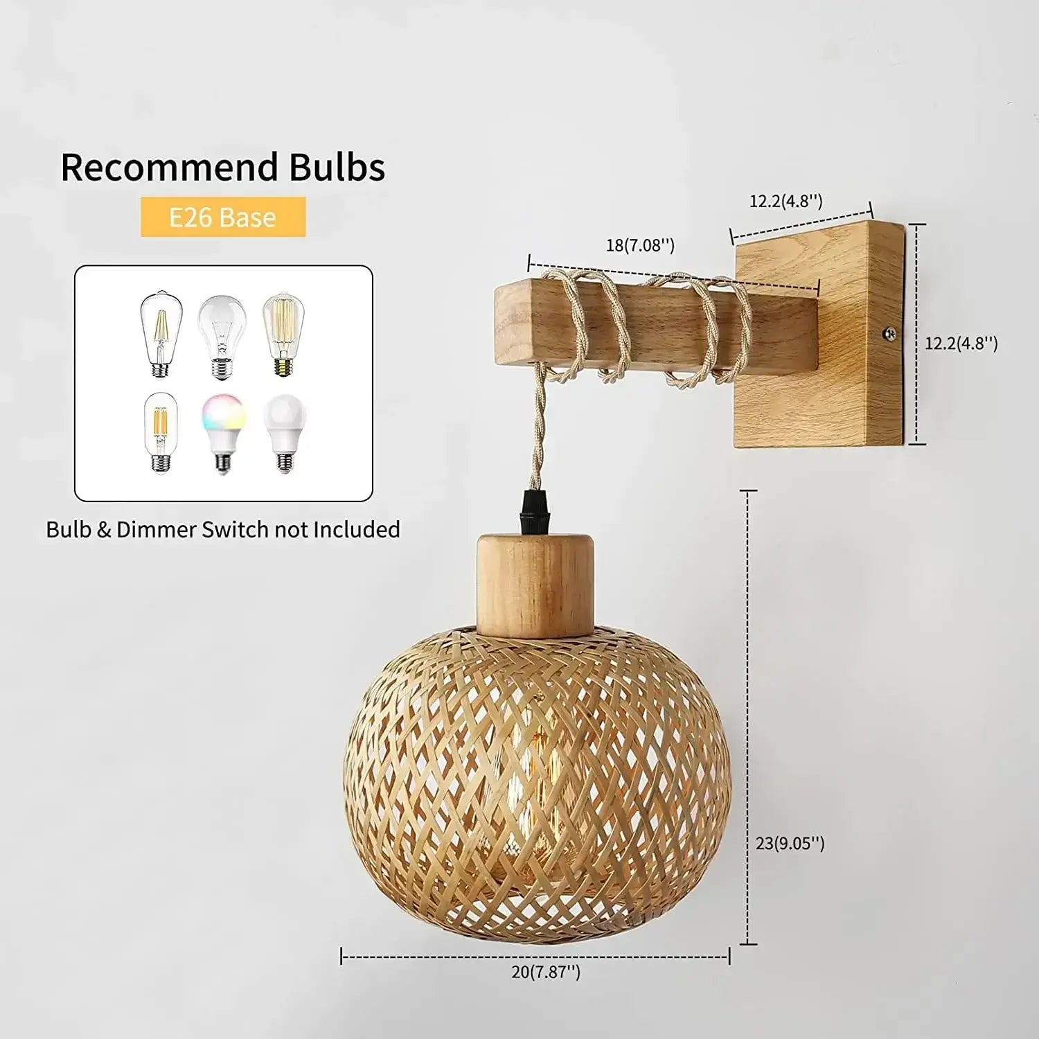 Chic Bamboo Wall Lamp - Handcrafted Retro Pendant Light