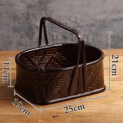 Bamboo Lacquerware Hamper - Japanese Storage Box for Cookies & Sushi