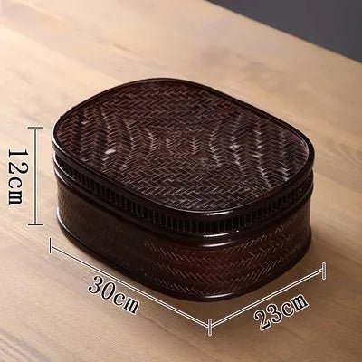 Bamboo Lacquerware Hamper - Japanese Storage Box for Cookies & Sushi