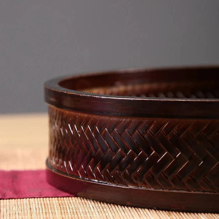 Bamboo Lacquerware Hamper - Japanese Storage Box for Cookies & Sushi