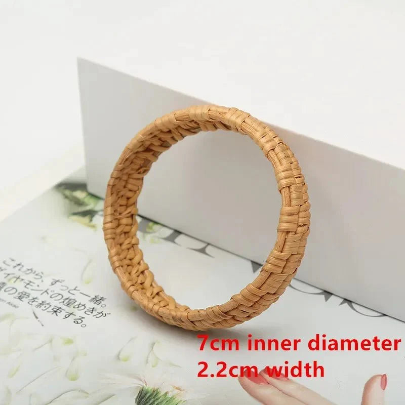Handmade Bamboo and Rattan Weave Bangles Bracelet