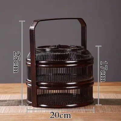Bamboo Lacquerware Hamper - Japanese Storage Box for Cookies & Sushi