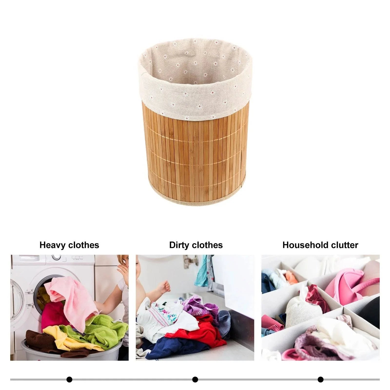 Handwoven Bamboo Storage Basket - Eco-Friendly Laundry and Sundries Organizer