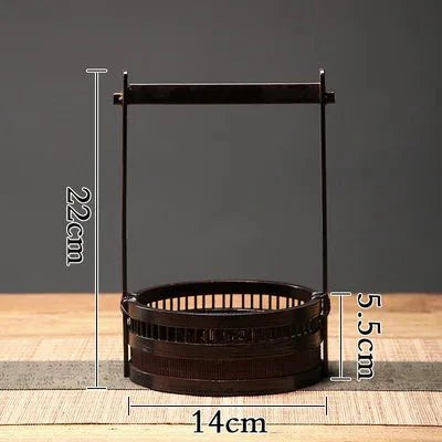 Bamboo Lacquerware Hamper - Japanese Storage Box for Cookies & Sushi