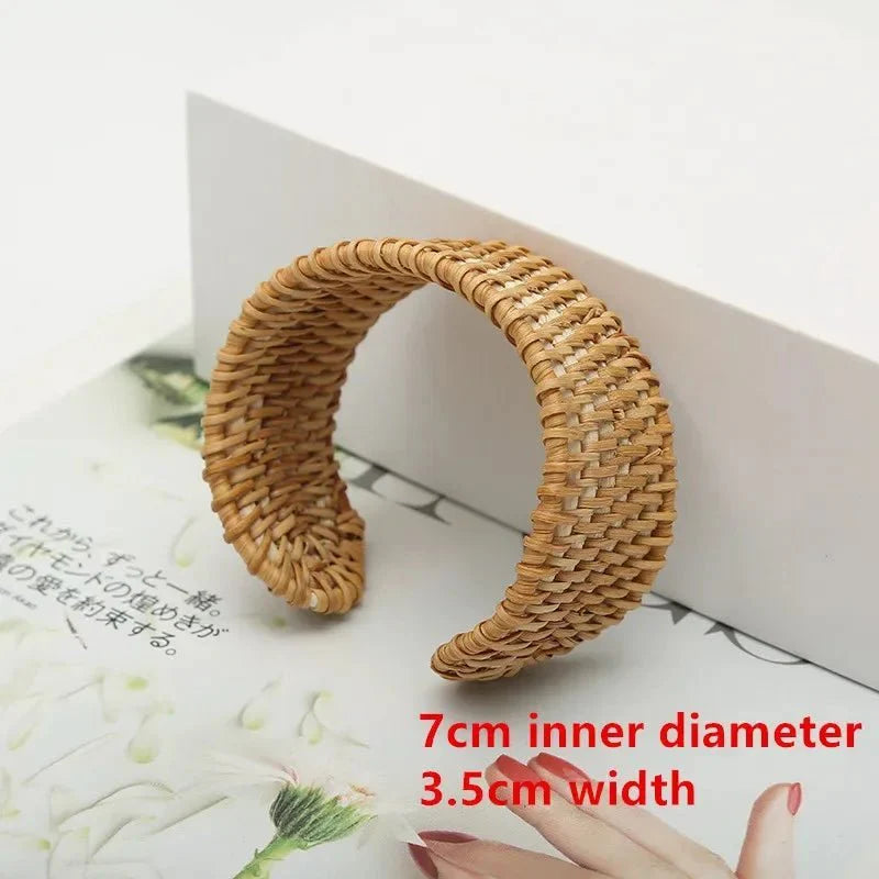 Handmade Bamboo and Rattan Weave Bangles Bracelet