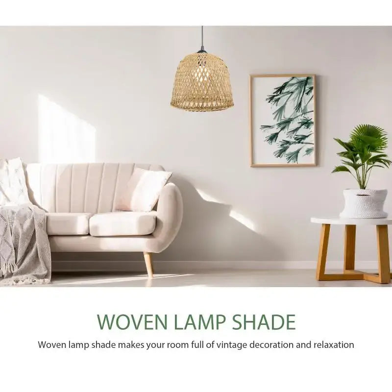 Handcrafted Zen Bamboo Woven Lamp Shade - Vintage Boho Lighting
