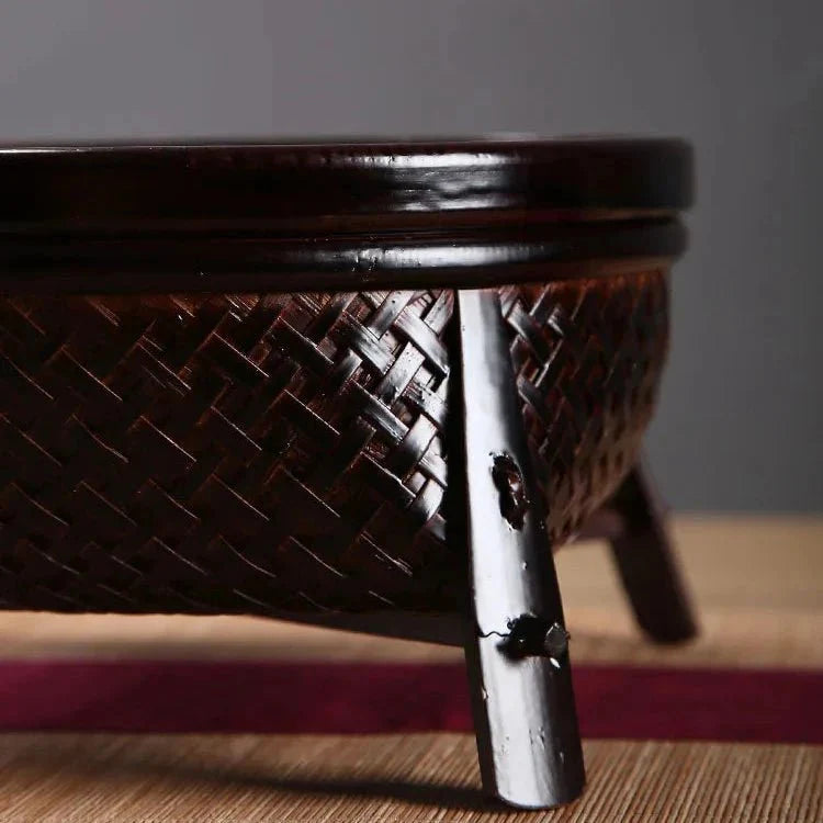 Bamboo Lacquerware Hamper - Japanese Storage Box for Cookies & Sushi