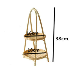 Bamboo Weaving Food Basket Rack - Chic Bamboo Food Storage and Kitchen Decor Tray