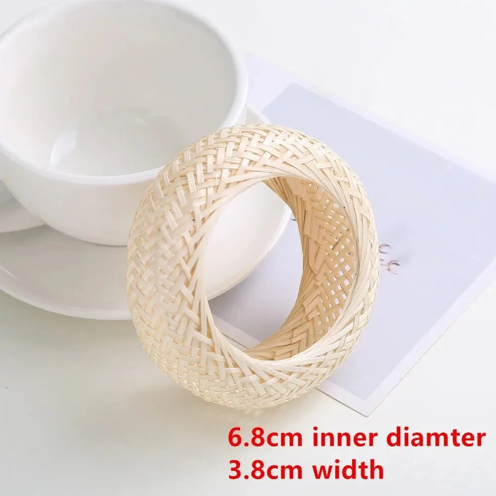 Handmade Bamboo and Rattan Weave Bangles Bracelet