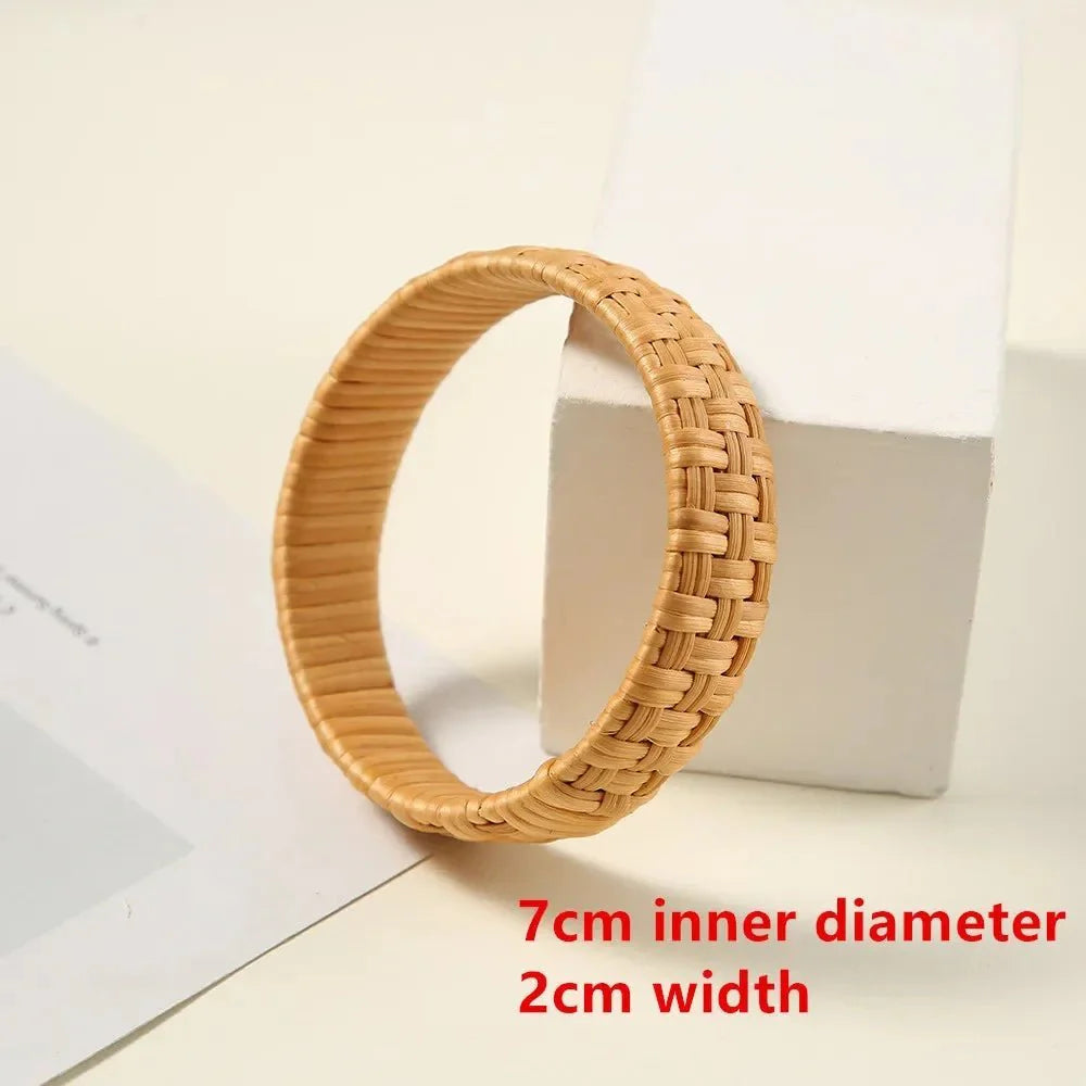 Handmade Bamboo and Rattan Weave Bangles Bracelet