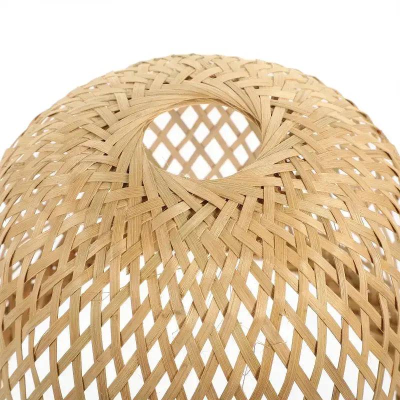 Handcrafted Zen Bamboo Woven Lamp Shade - Vintage Boho Lighting