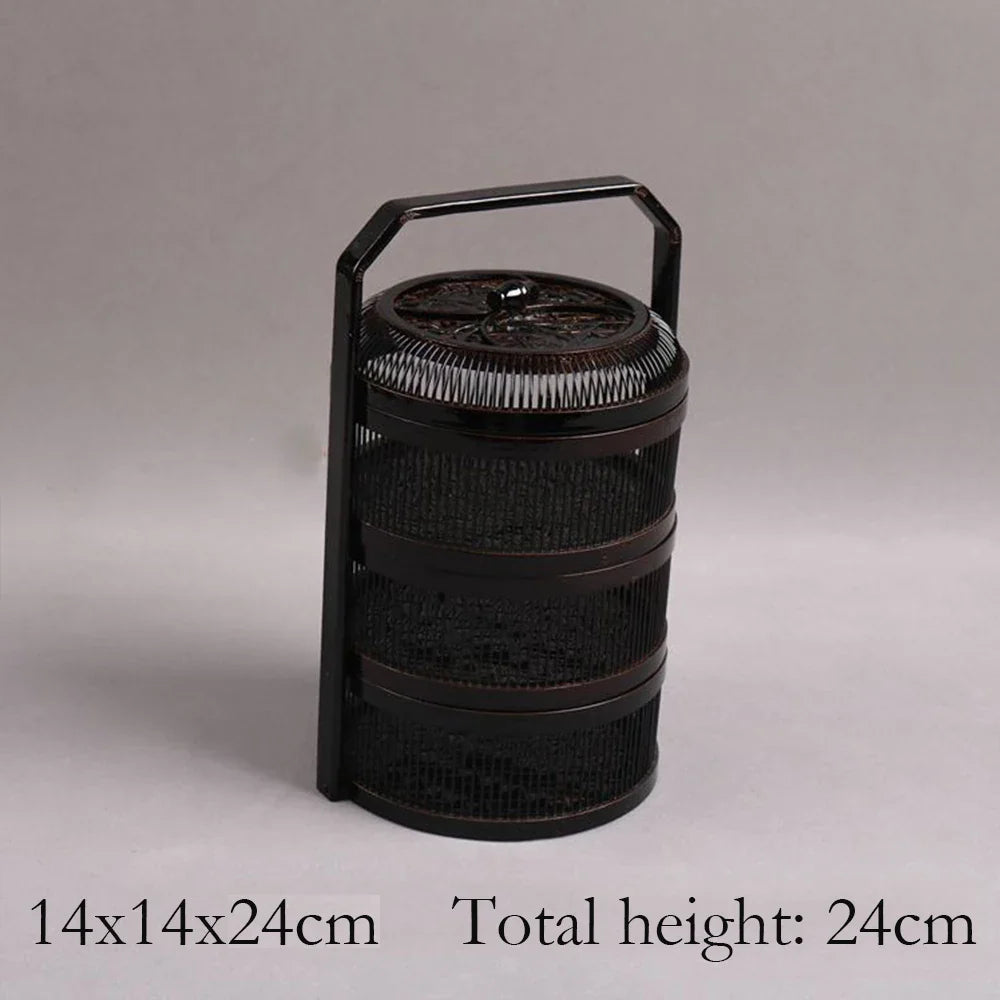 Handmade Bamboo Tea Set Storage Box - Eco-Friendly Chinese Basket
