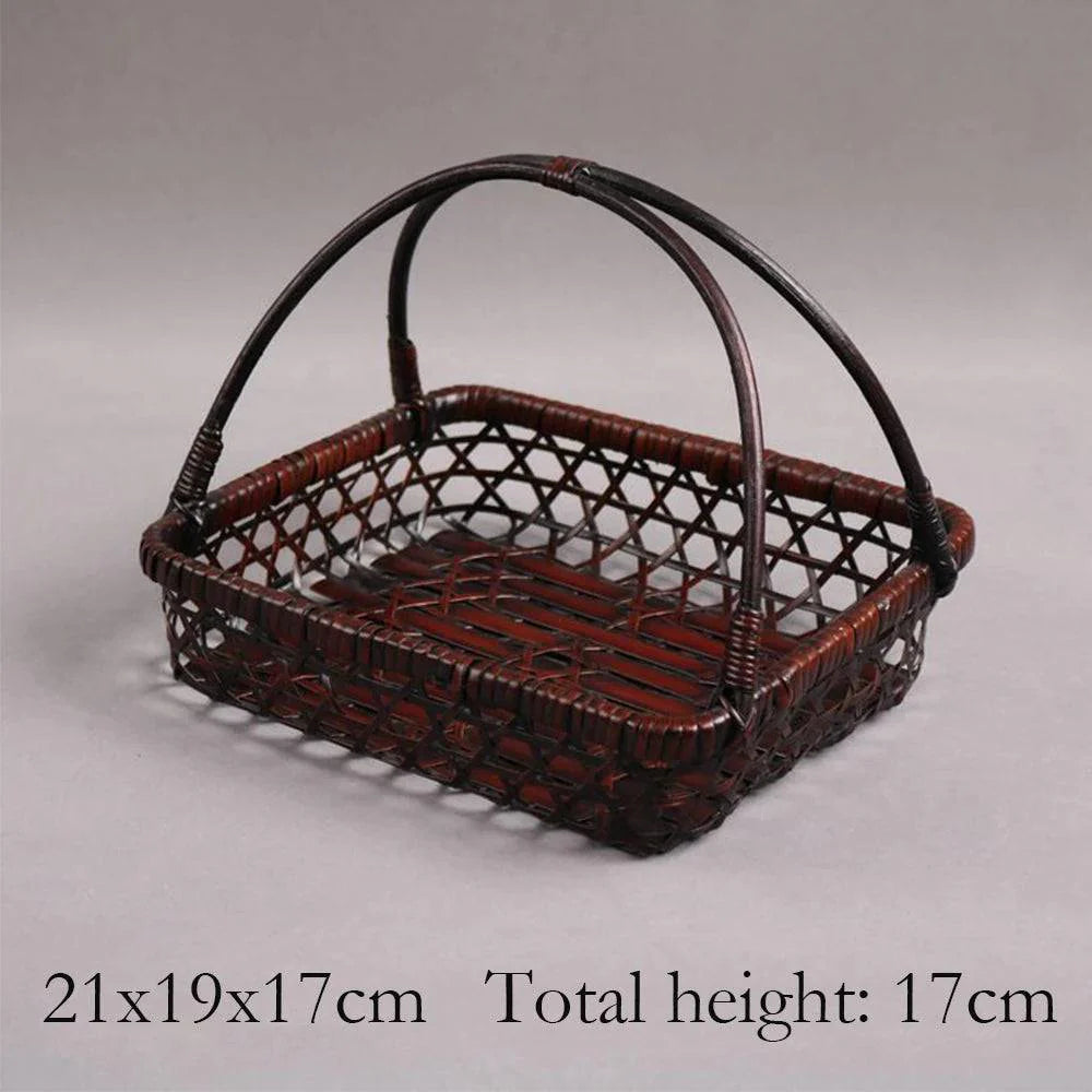 Handmade Bamboo Tea Set Storage Box - Eco-Friendly Chinese Basket