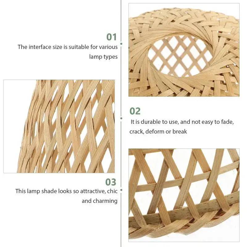 Handcrafted Zen Bamboo Woven Lamp Shade - Vintage Boho Lighting