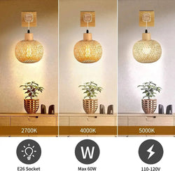 Chic Bamboo Wall Lamp - Handcrafted Retro Pendant Light