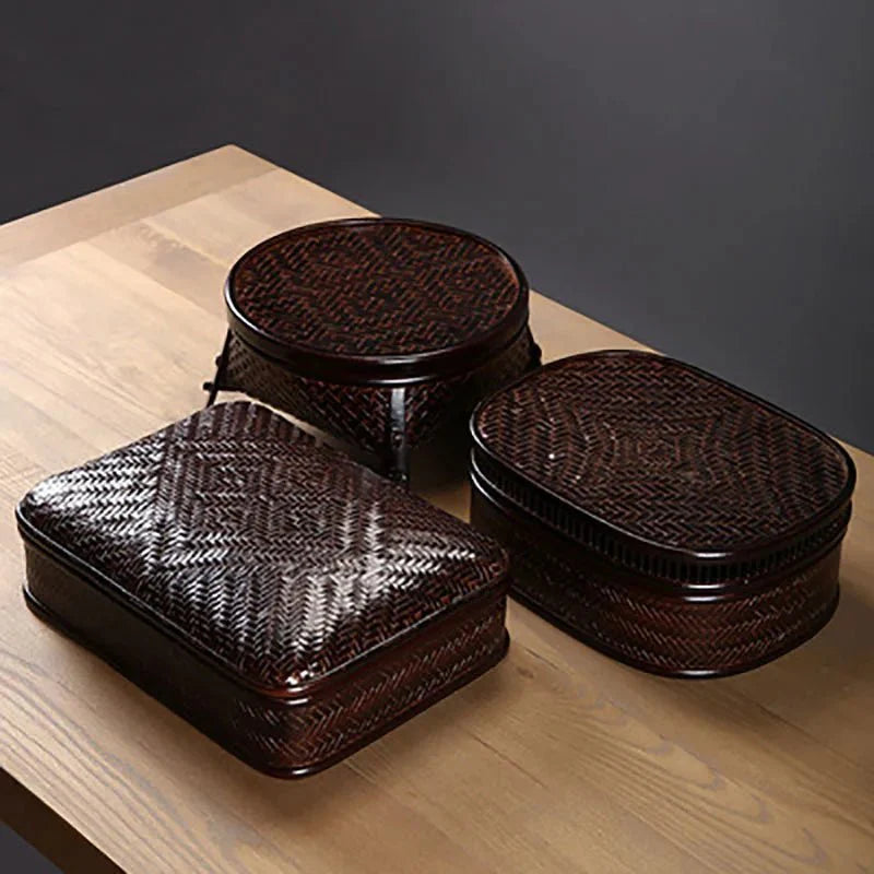 Bamboo Lacquerware Hamper - Japanese Storage Box for Cookies & Sushi