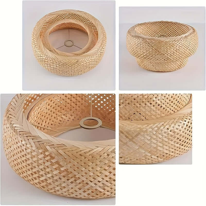 Zen-Chic Bamboo Ambiance: Handcrafted Wireless Bamboo Lampshade